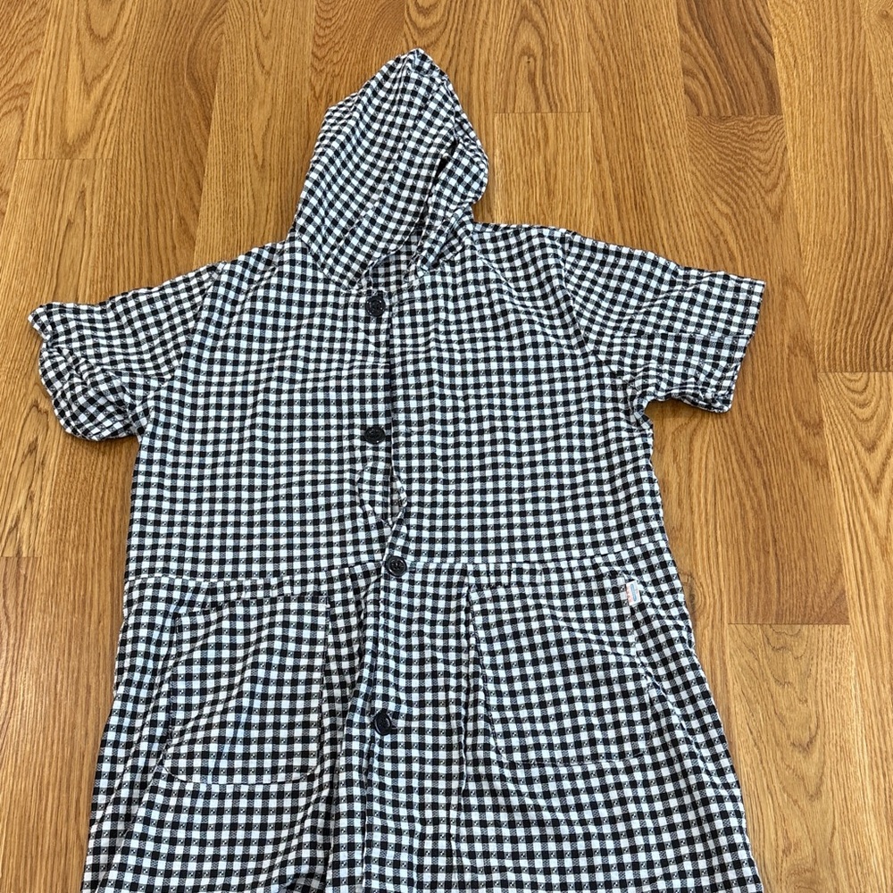 Checkered Hooded Mini Dress